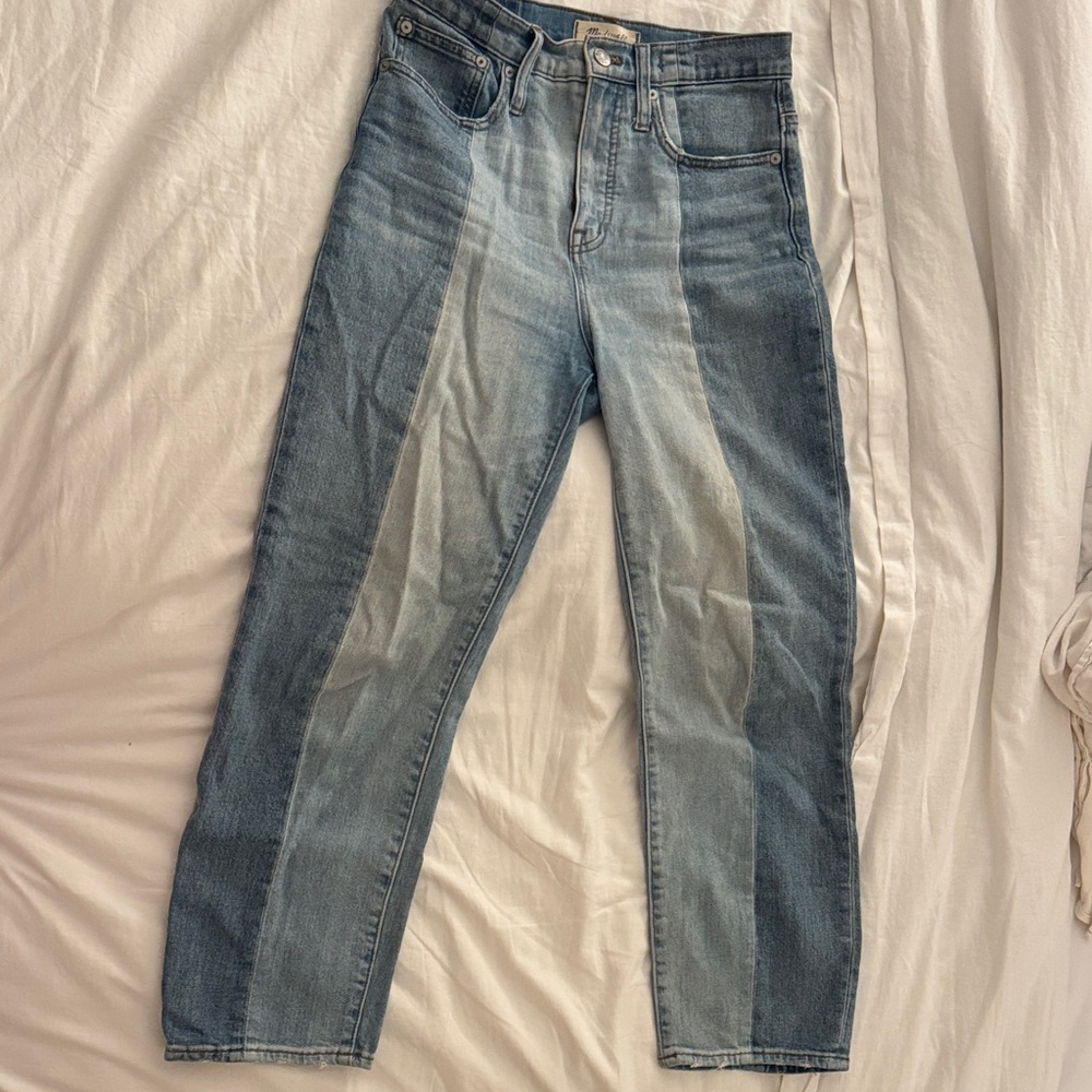 Madewell Contrast Blue Classic Straight Jeans